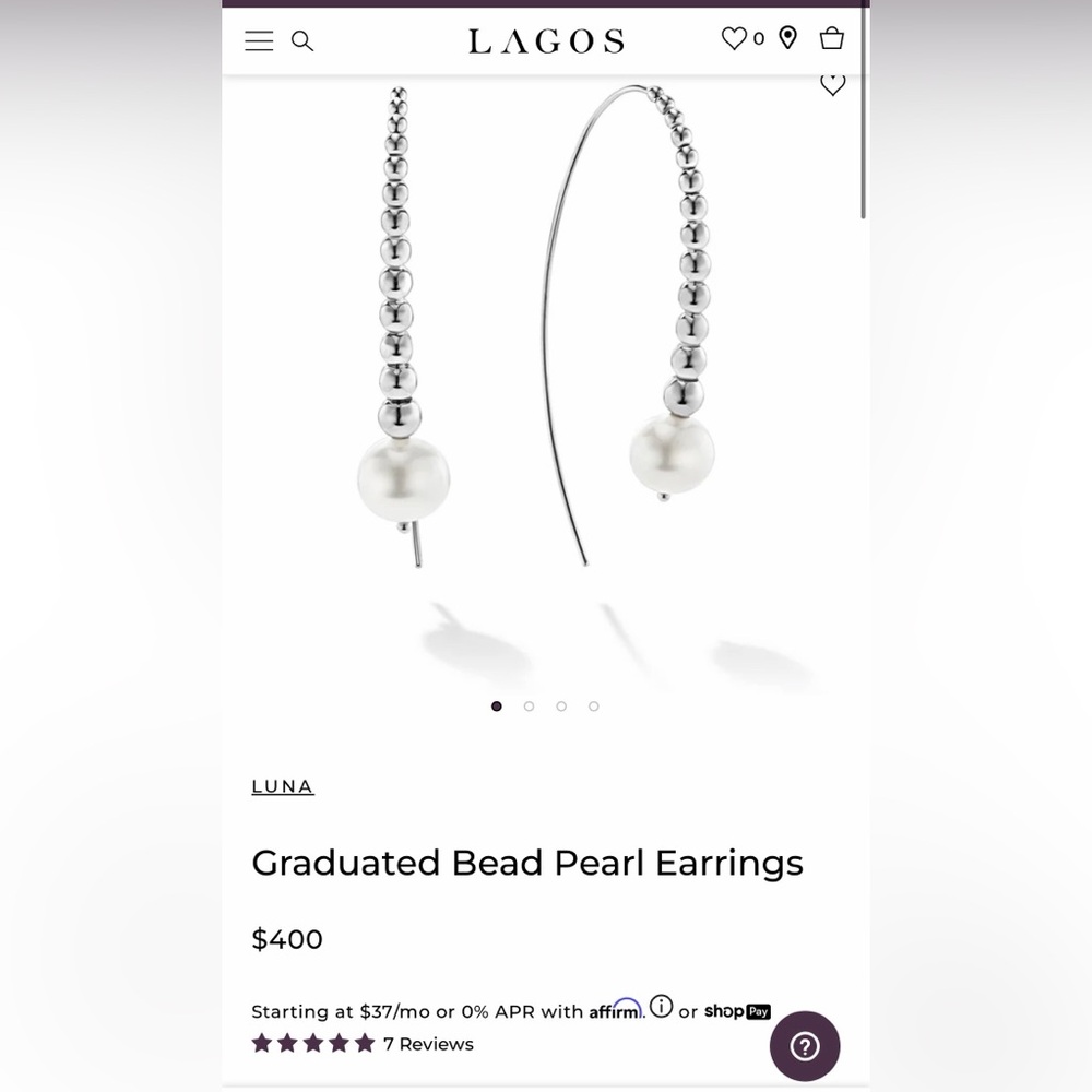 Silver and White Pearl Earrings